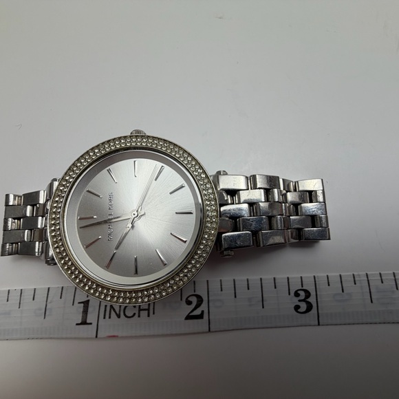 Michael Kors Silver Tone Watch with Sparkling Bezel - Picture 7 of 8
